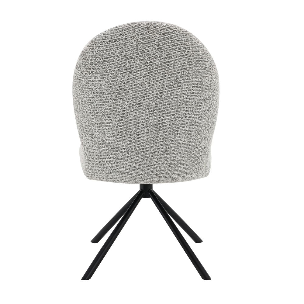 Lawton - Side Chair With Swivel (Set of 2) - Gray Boucle & Black