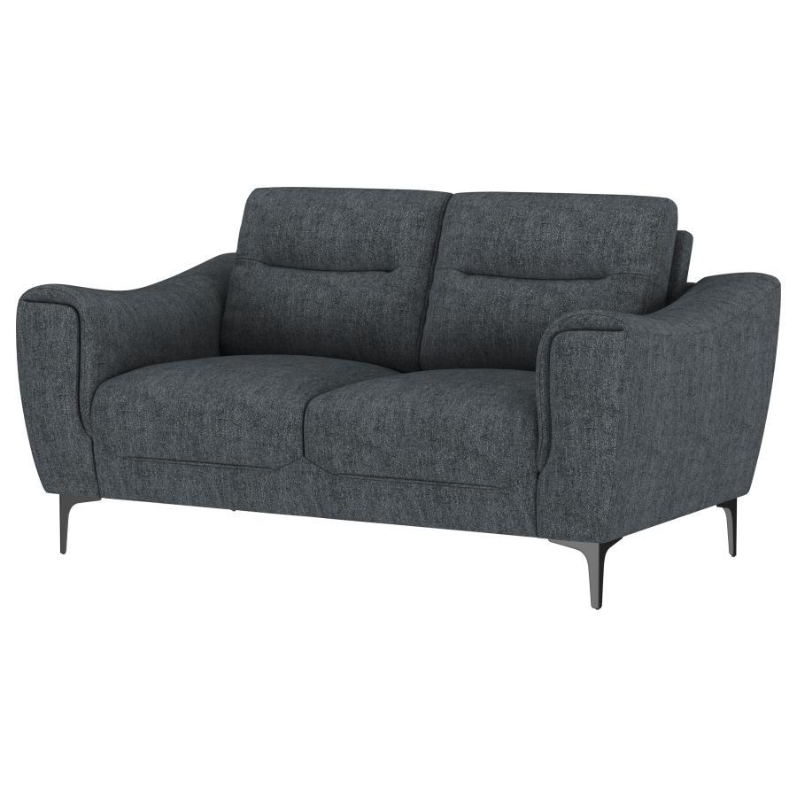 Nolan - Upholstered Sloped Track Arm Loveseat - Charcoal