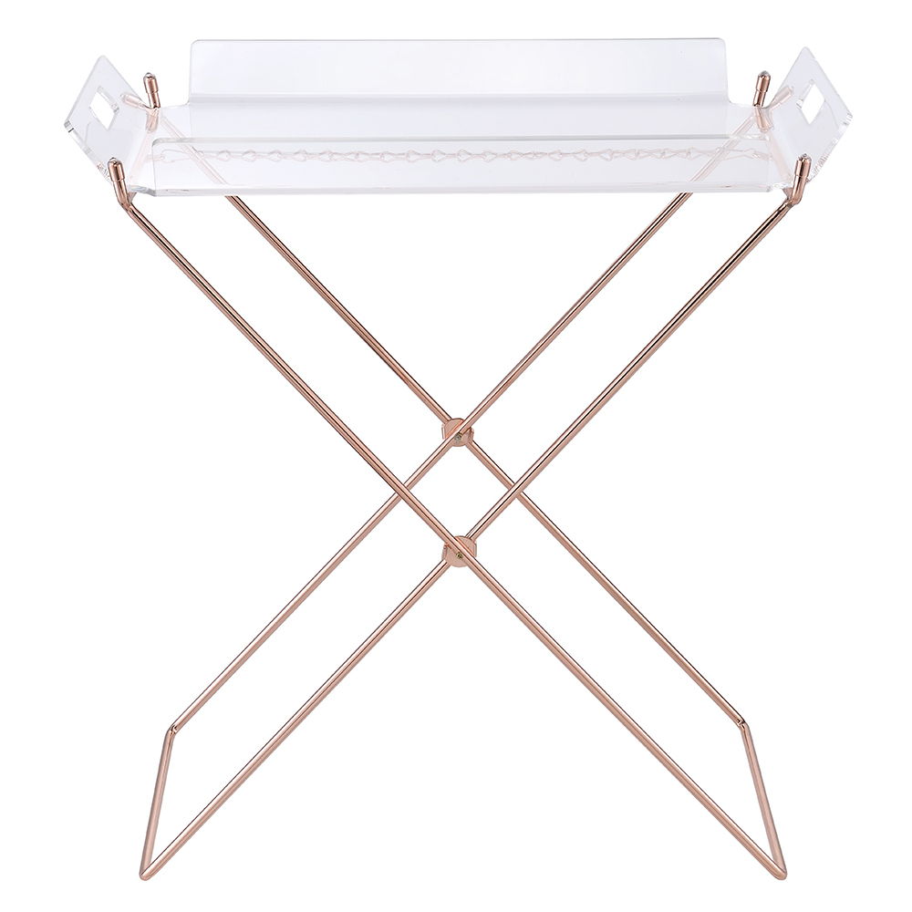 Cercie - Tray Table - Clear Acrylic & Copper