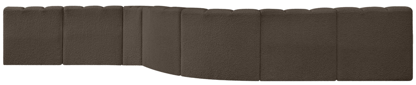 Arc - Boucle Fabric 8 Piece Curved Modular Sofa