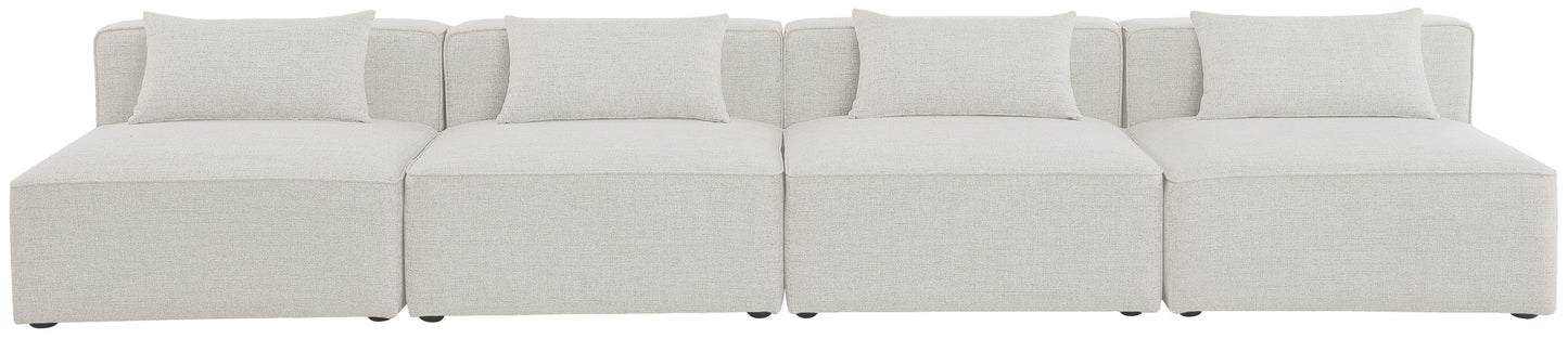 Cube - Linen Modular 4 Seat Armless Sofa
