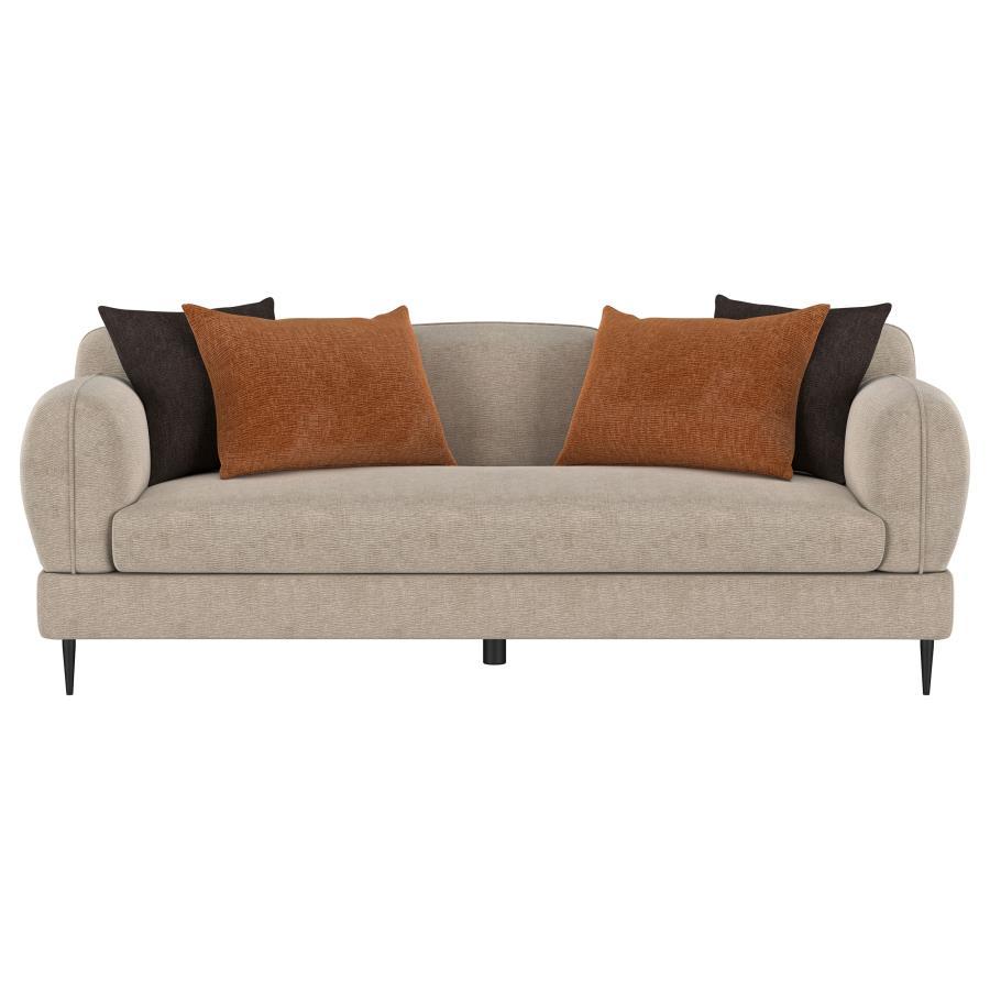 Jade - 2 Piece Chenille Upholstered Sofa Set - Latte