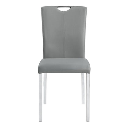 Pagan - Side Chair (Set of 2) - Gray Synthetic Leather & Chrome