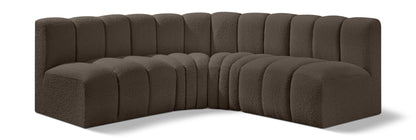 Arc - Boucle Fabric 4 Piece Corner Modular Sofa