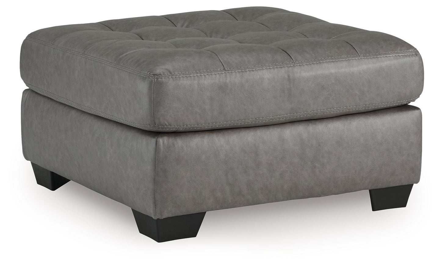 Clairette Court - Oversized Accent Ottoman - Alloy