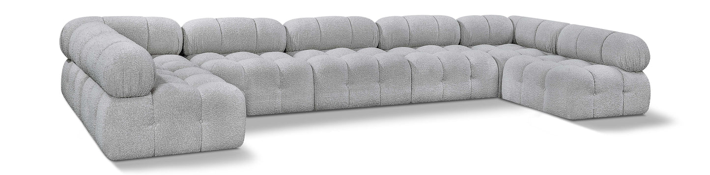 Ames - 7 Piece Boucle Fabric Modular Sectional
