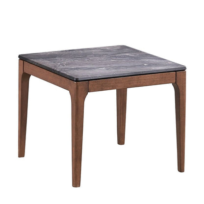 Bevis - End Table - Engineered Stone Top & Walnut