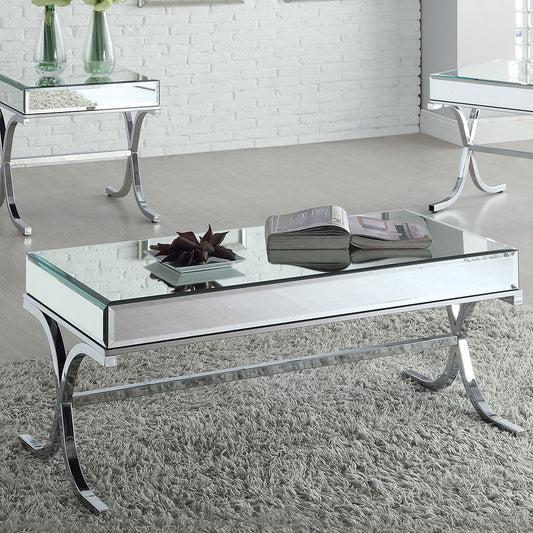 Yuri - Coffee Table - Mirrored & Chrome