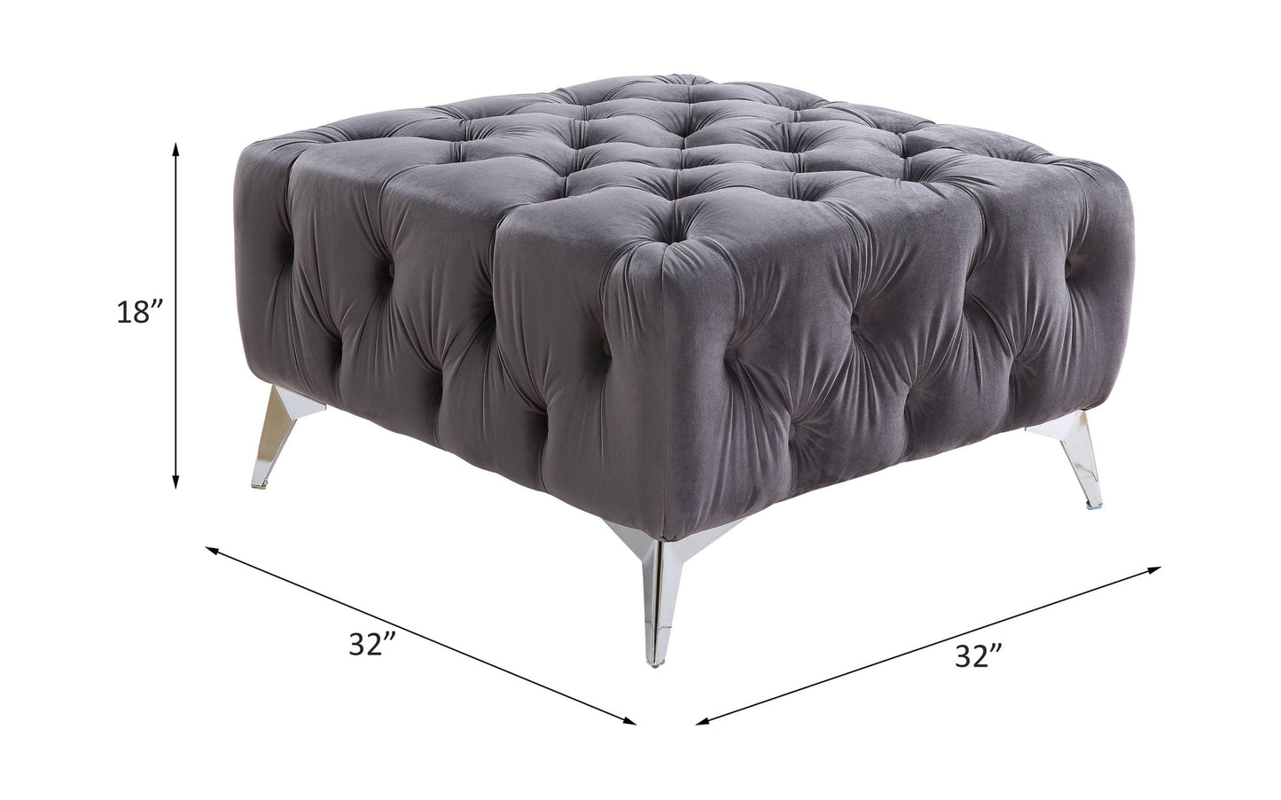 Wugtyx - Ottoman - Dark Grayvelvet