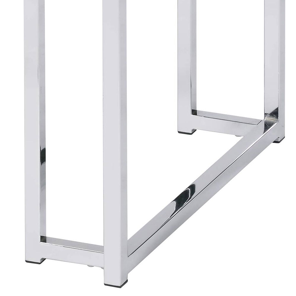 Chafik - End Table - Natural Oak & Chrome