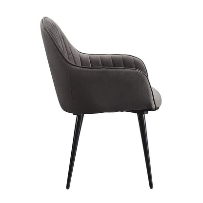 Caspian - Side Chair (Set of 2) - Dark Gray Fabric & Black