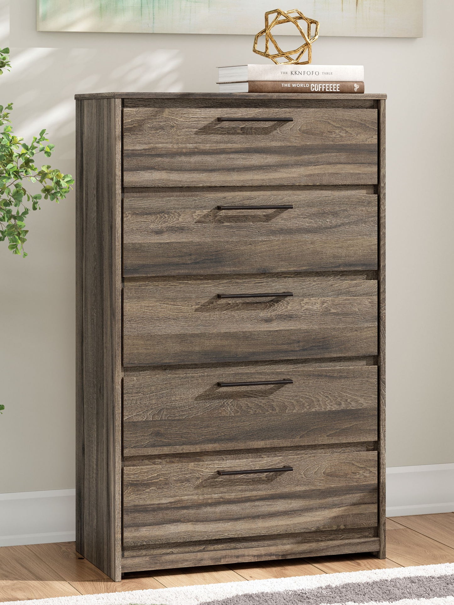 Elbrim - Five Drawer Chest - Brown