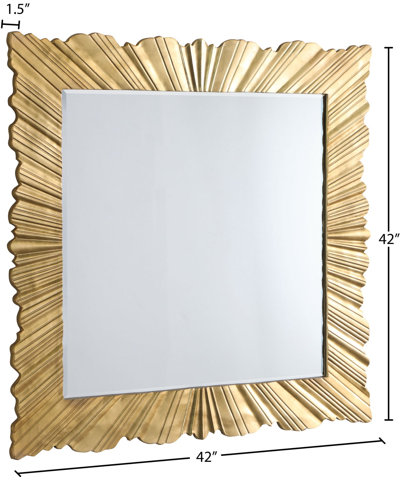 Golda - Leaf Mirror - Gold