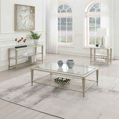 Zaba - Coffee Table - Glass Top & Silver