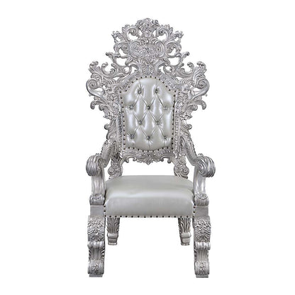 Valkyrie - Arm Chair (Set of 2) - Synthetic Leather & Antique Platinum
