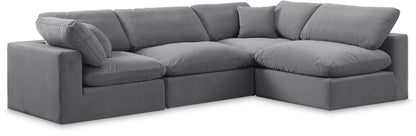 Comfy - 4 Piece Velvet Modular Armless Sectional