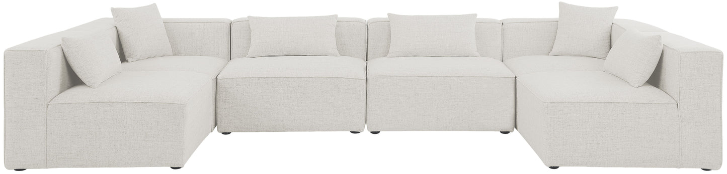 Cube - Linen 6 Piece Modular Armless Sectional