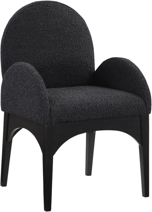 Waldorf - Boucle Dining Arm Chair With Black Legs