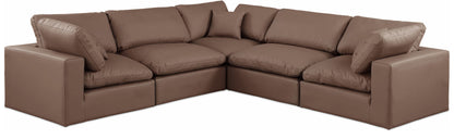 Comfy - 5 Piece Faux Leather Modular Corner Sectional