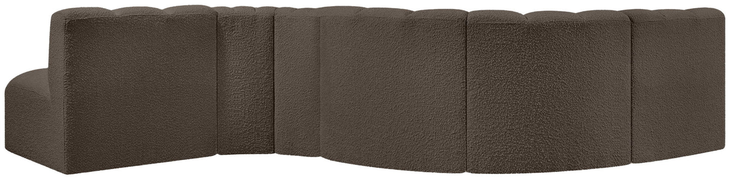 Arc - Boucle Fabric 6 Piece Curved Modular Sofa