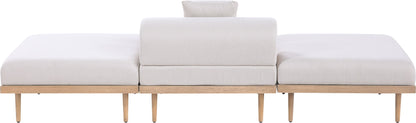 Laguna - 3 Piece Resilient Water Resistant Fabric Outdoor Patio Armless Modular Sofa