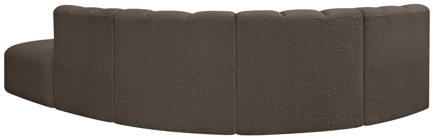 Arc - Boucle Fabric 5 Piece Corner Modular Sofa