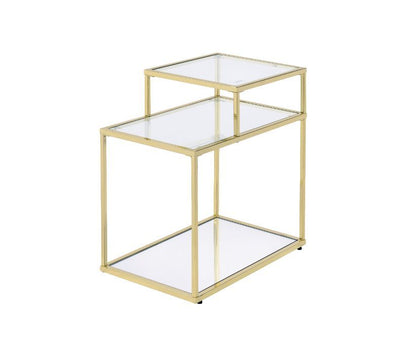 Uchenna - Accent Table - Clear Glass & Gold
