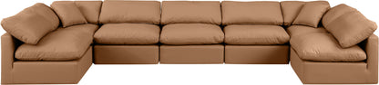 Indulge - Faux Leather 7 Piece Modular U-Shaped Sectional