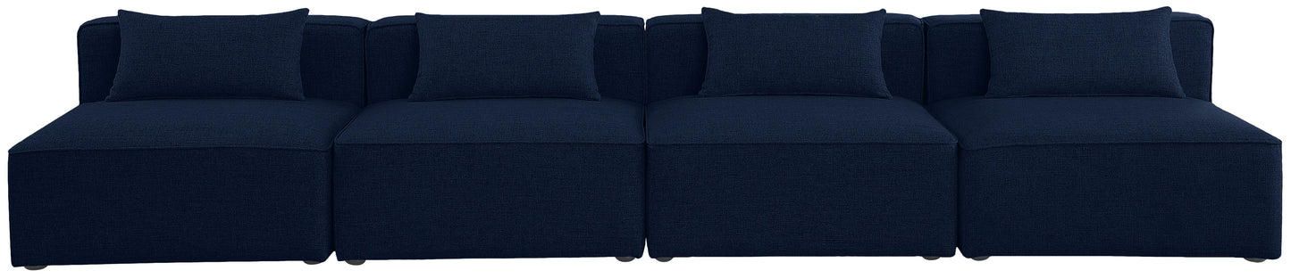 Cube - Linen Modular 4 Seat Armless Sofa