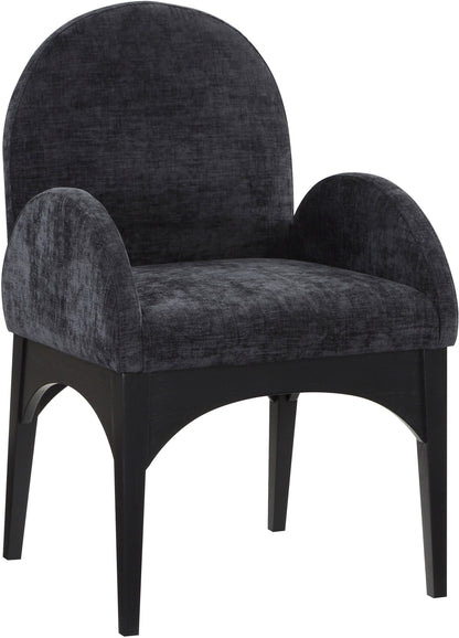 Waldorf - Chenille Dining Arm Chair With Black Legs