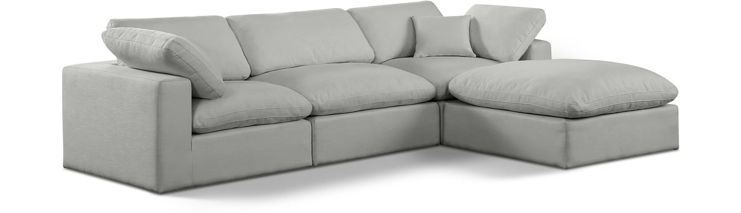 Comfy - 4 Piece Linen Fabric Modular Sectional With Chaise