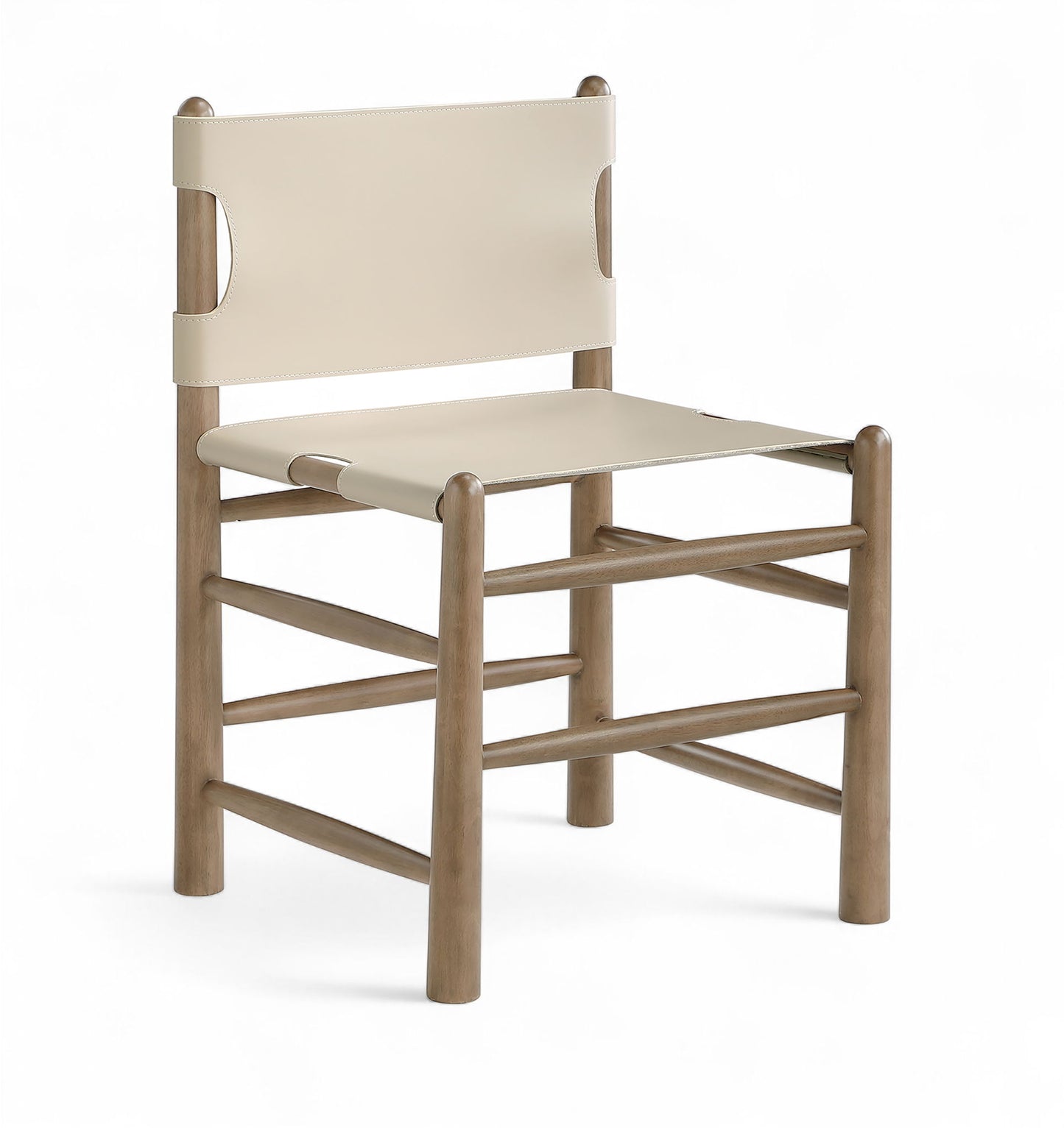 Santos - Vegan Leather Upholstered Dining Chair With Stained Brown Base (Set of 2)