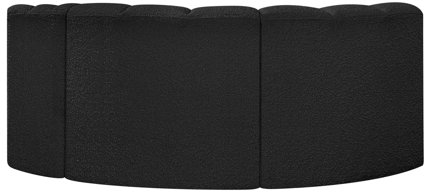 Arc - Boucle Fabric 3 Piece Modular L-Shaped Sofa