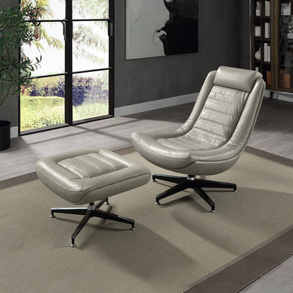 Piran - Ottoman - Twilight Top Grain Leather