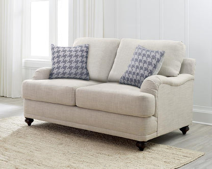 Glenn - Upholstered English Arm Loveseat - Light Gray And Blue