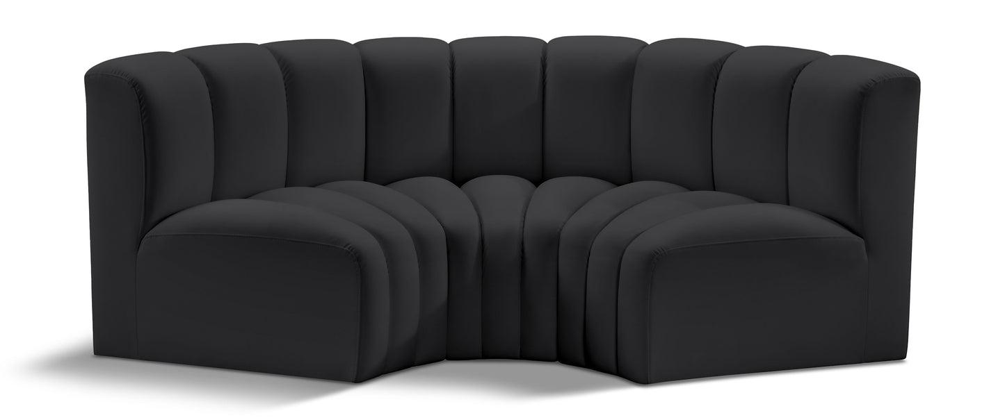 Arc - Faux Leather 3 Piece Modular U-Shaped Sofa