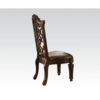 Vendome - Side Chair (Set of 2) - Brown Synthetic Leather & Cherry