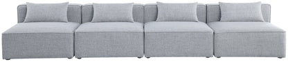 Cube - Linen Modular 4 Seat Armless Sofa