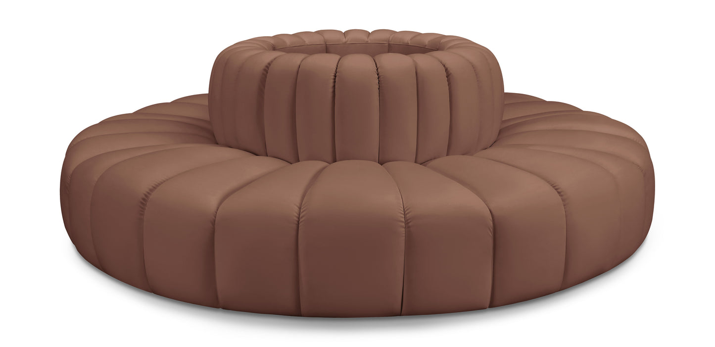 Arc - Faux Leather 8 Piece Round Modular Sofa