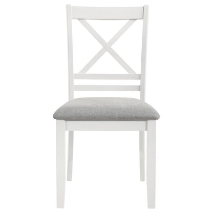 Hollis-Cross Back Wood Dining Side Chair (Set of 2) - White