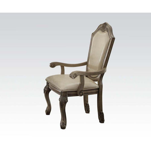 Chateau De Ville - Arm Chair (Set of 2) - Synthetic Leather & Antique White