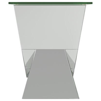 Taffeta - Glass Top Mirrored Acrylic Table