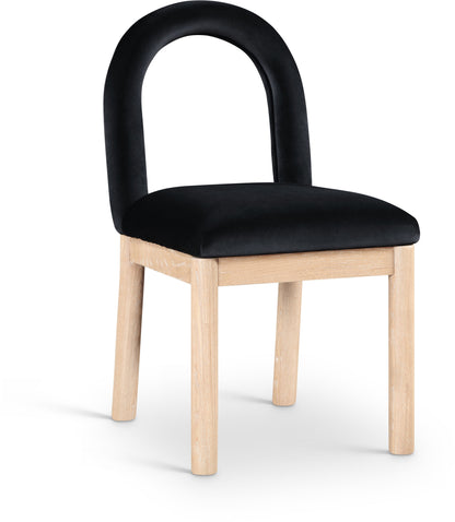 Conrad - Velvet Dining Chair With Natural Legs