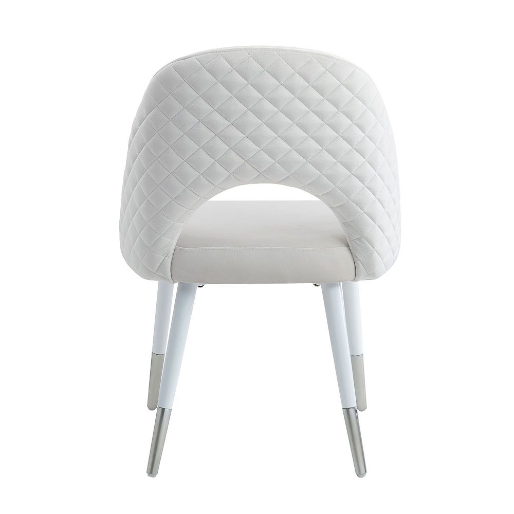 Zemirah - Side Chair (Set of 2) - White Velvet & White Gloss