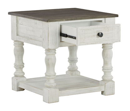 Havalance - Square End Table - White / Gray