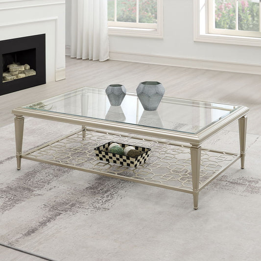 Zaba - Coffee Table - Glass Top & Silver