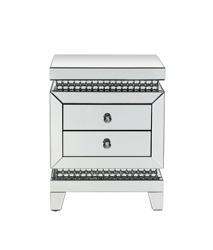 Lotus - Accent Table - Mirrored & Faux Ice Cube Crystals