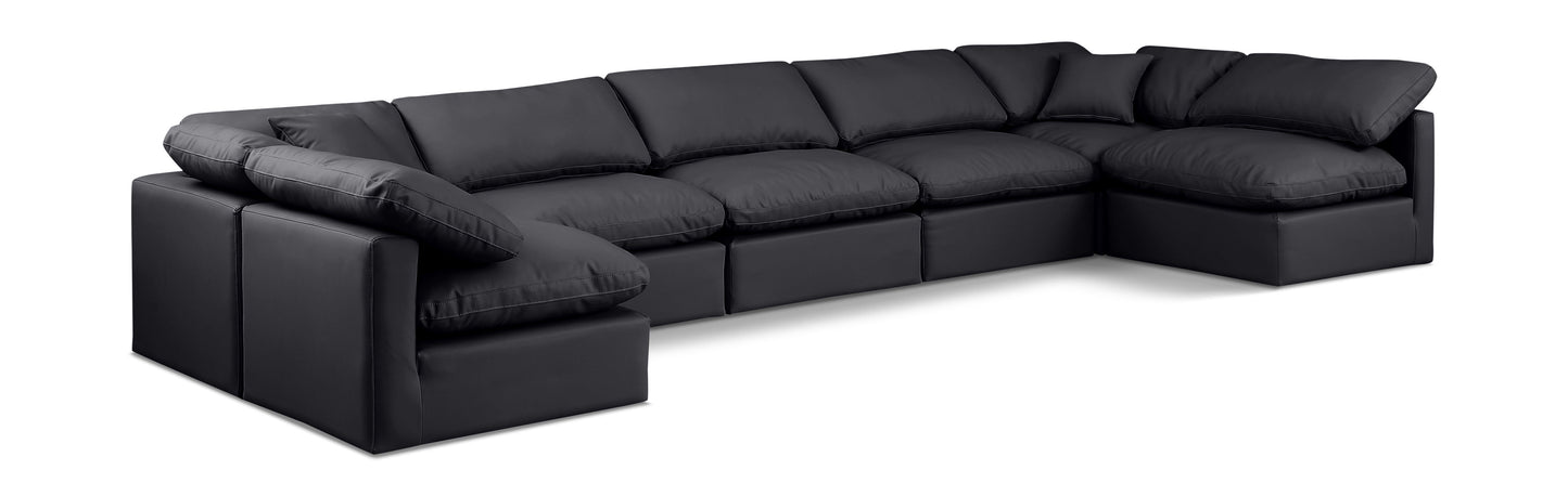 Indulge - Faux Leather 7 Piece Modular U-Shaped Sectional