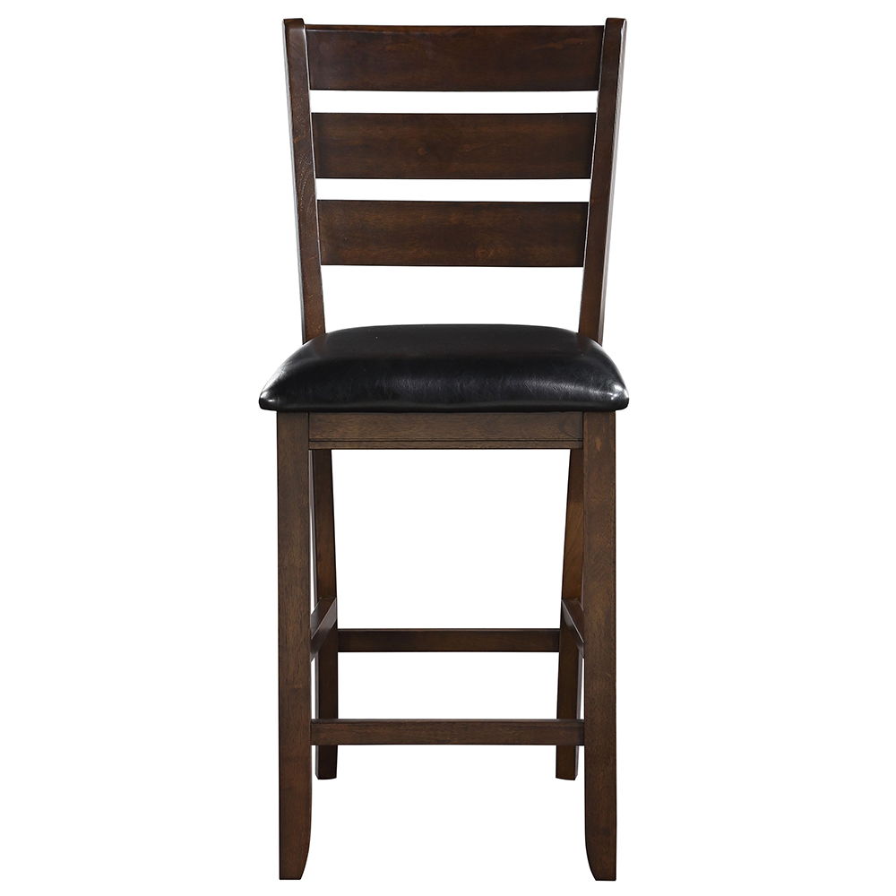 Urbana - Counter Height Chair (Set of 2) - Black Synthetic Leather & Espresso