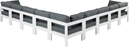 Nizuc - Outdoor Patio 9 Piece Modular Sectional With White Frame